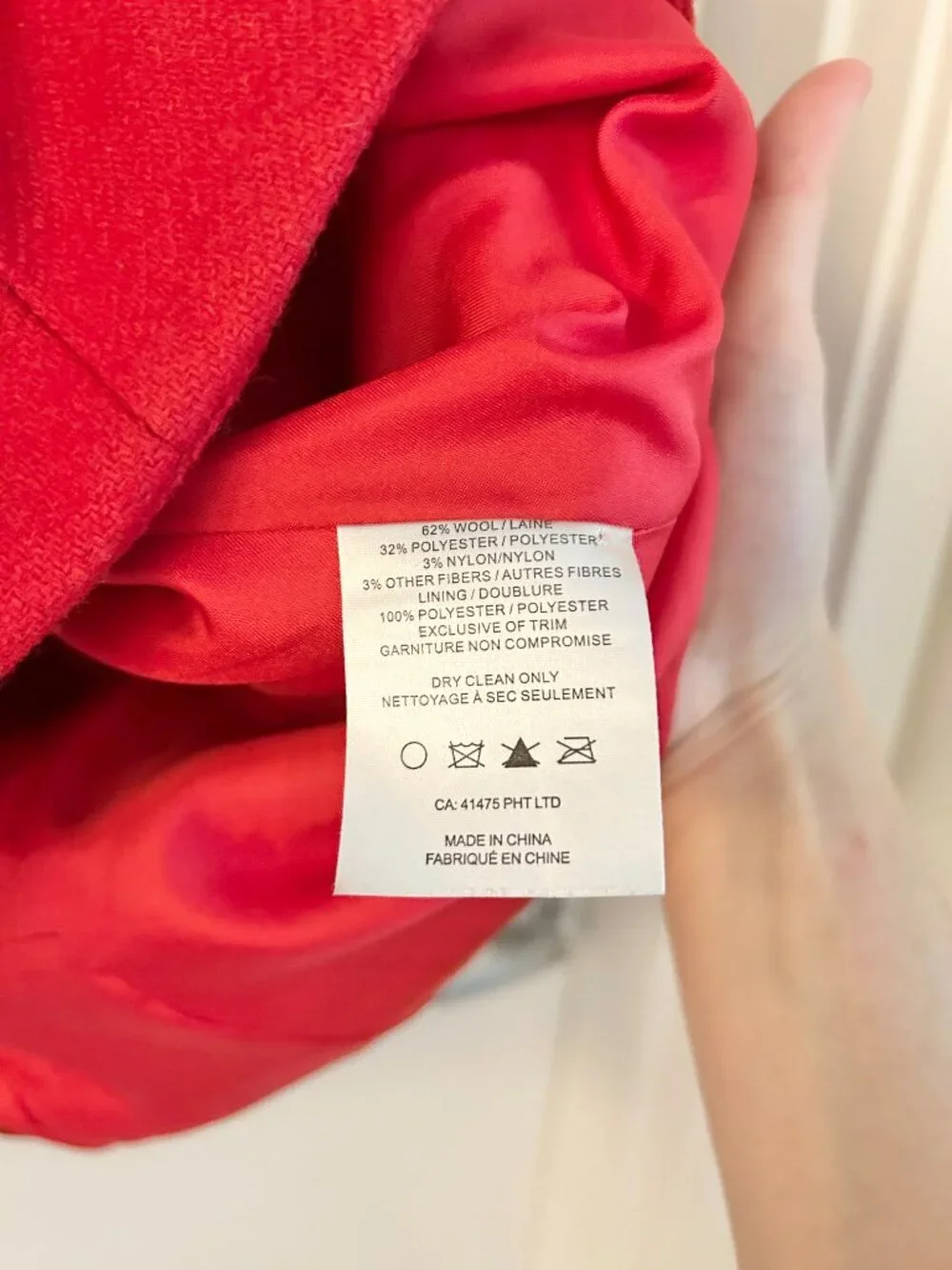 Anthropologie Third Piece Wool Double Breast Peplum Peacoat Jacket in Red Size 8